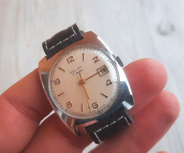 レトロなソビエトのメンズ腕時計 Poljot 17 宝石 - ソ連製の古い時計を 