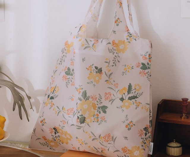 Yelloe Orange Printed Large Tote Bag