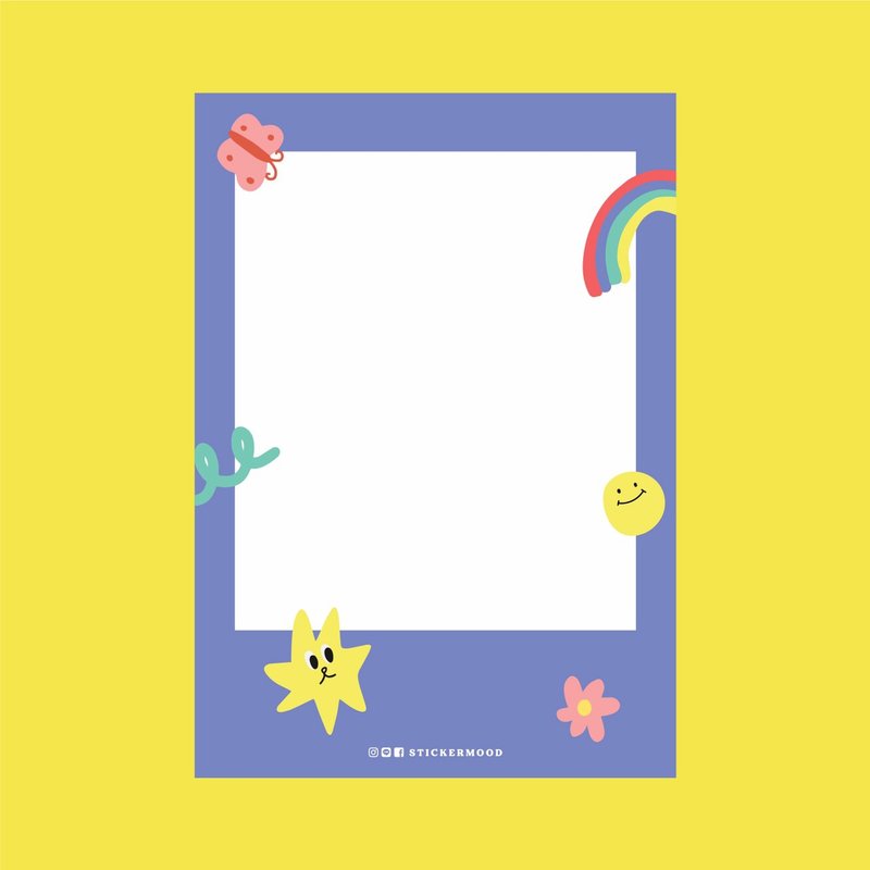 Blue polaroid memopad - 便條紙/便利貼 - 紙 多色