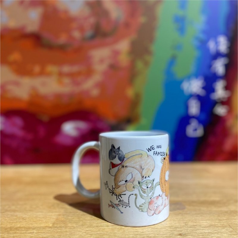 【馬克杯&陶瓷杯墊組】貓咪大集合 - 杯子 - 瓷 白色