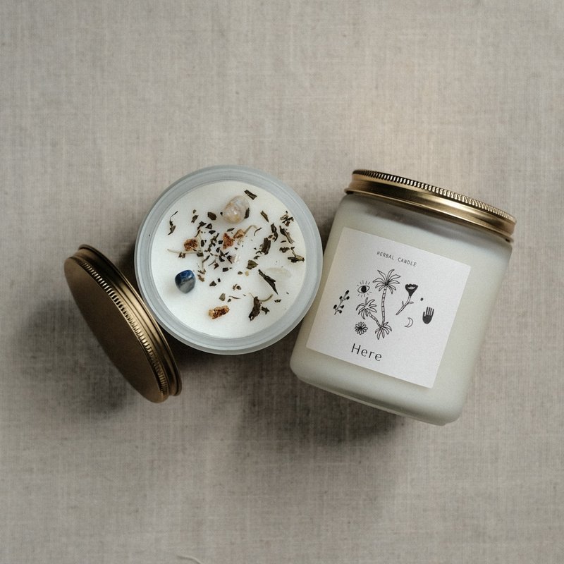 消除焦慮 | 草藥能量蠟燭 沁森薄荷 - 香氛蠟燭/燭台 - 蠟 綠色