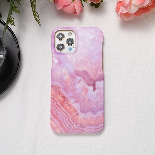POLAR POLAR iPhone / Samsung 玫瑰粉紅雲石紋 半包硬殼 手機殼【客製】