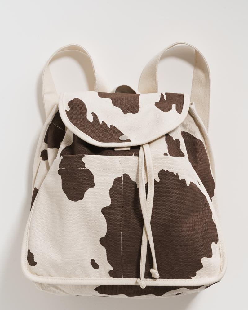 BAGGU Heavy Cotton Backpack-Cow - กระเป๋าเป้สะพายหลัง - เส้นใยสังเคราะห์ สีนำ้ตาล