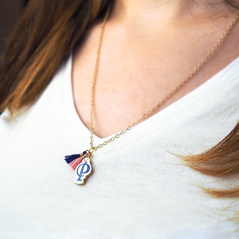 Hand-painted ceramic necklace English letter name Mini clavicle necklace original hand-made jewelry necklace necklace love word addiction Susu Tiny porcelain Letter necklace .Silver.Gold, Personalized bridesmaid gift, Wedding Minimalist Bridal party gift B - Chokers - Porcelain Blue