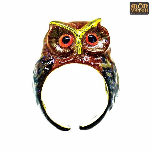 MONVATOO London King Owl Ring
