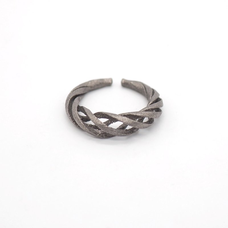 Matte Silver Pure titanium ring that can also be used as an ear cuff - General Rings - Other Metals Silver