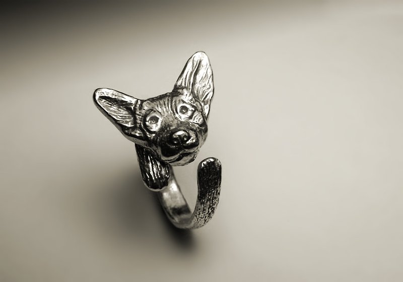 Corgi Dog Ring - General Rings - Other Metals Silver