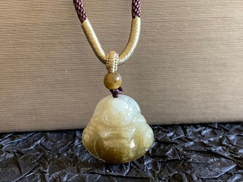 淳玉晶品坊 快速出貨 天然A貨緬甸玉 彌勒佛項鍊 招財 保平安 開運