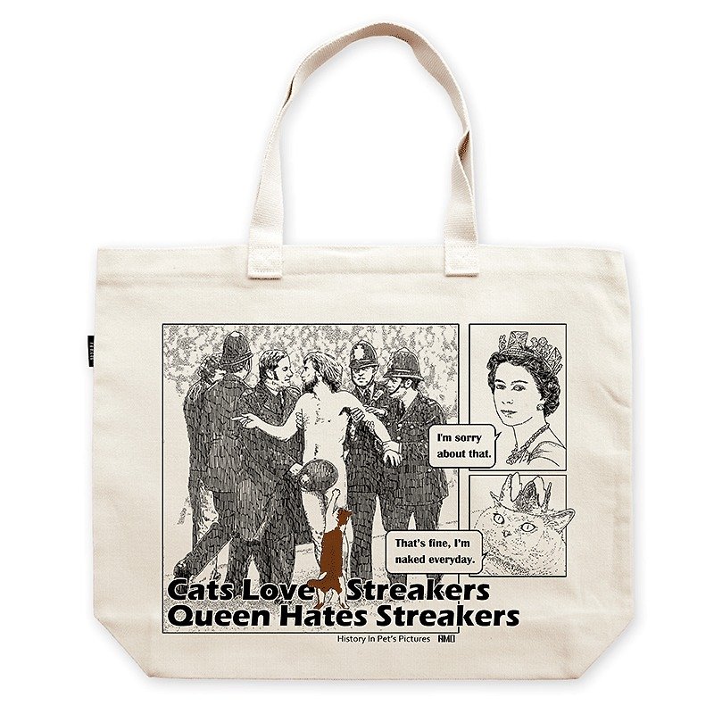 AMO®Original Larage Tote Bags/AKE/Cats love streakers - Messenger Bags & Sling Bags - Cotton & Hemp 