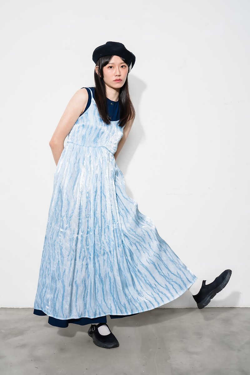 Wavy Print Dress - One Piece Dresses - Other Materials Blue