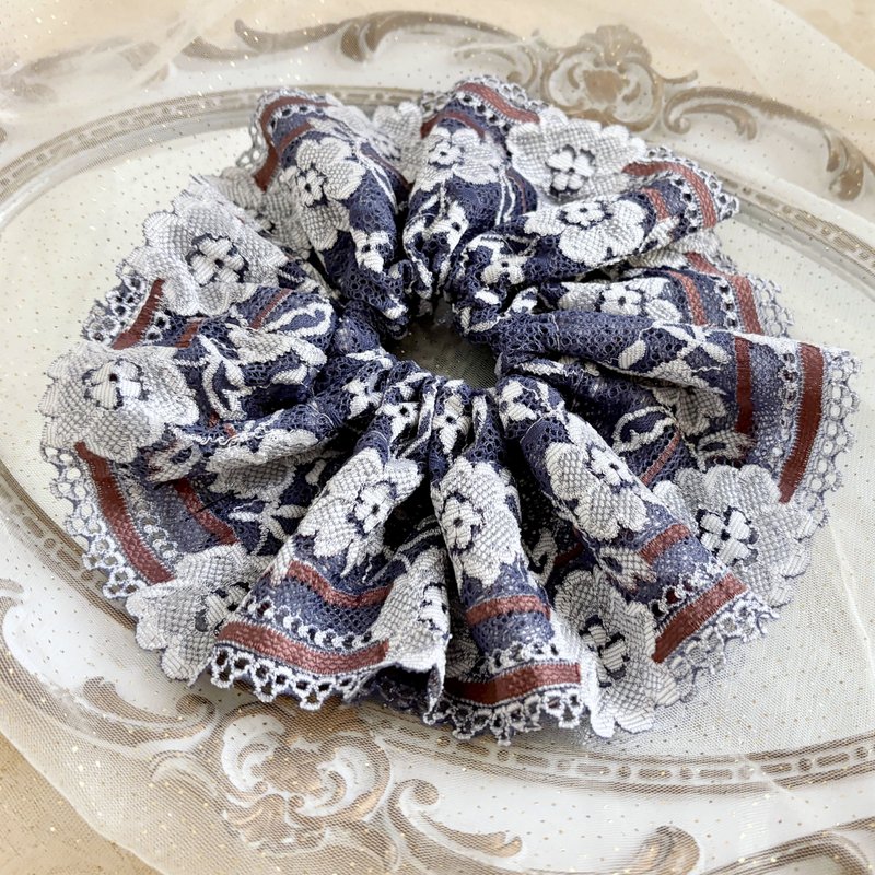 法式刺繡蕾絲大腸圈/ 髮圈 大腸髮圈 髮束 髮飾 頭飾 豬腸圈 - 髮夾/髮圈 - 其他材質 多色