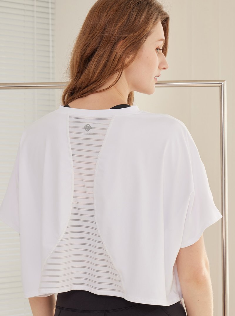 【S2N】ONLY STYLE Cool Soft Silk Top_White T299 - ชุดโยคะ - ไนลอน 