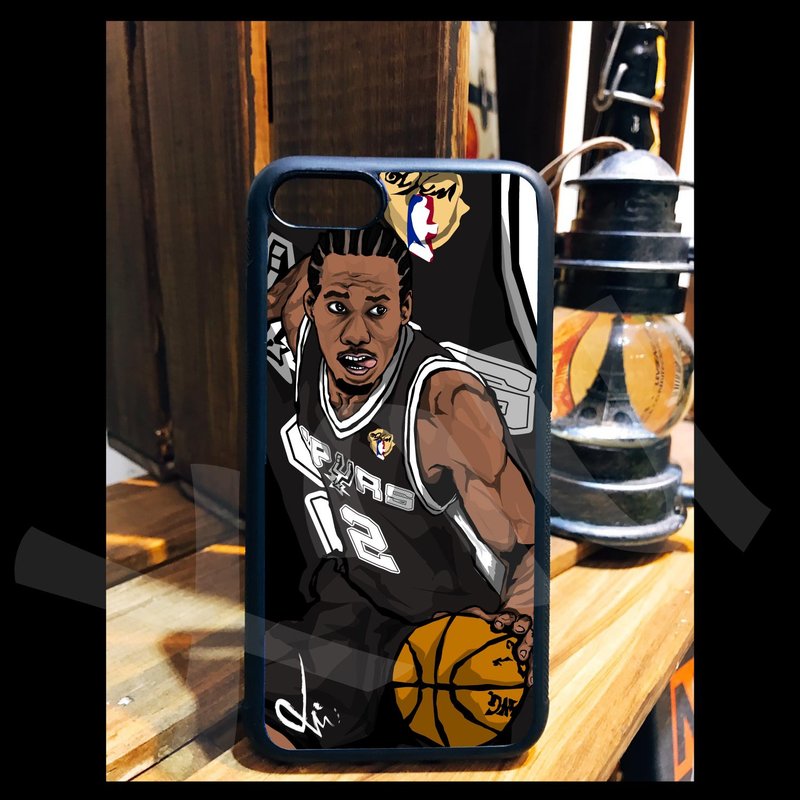 Kawhi 可愛 NBA 球星 手繪 客製 手機殼 iPhone 14 13 12 11 XR - 手機殼/手機套 - 矽膠 