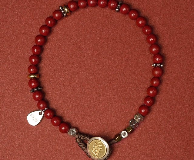 Original s925 Silver beaded cinnabar bracelet to ward off evil