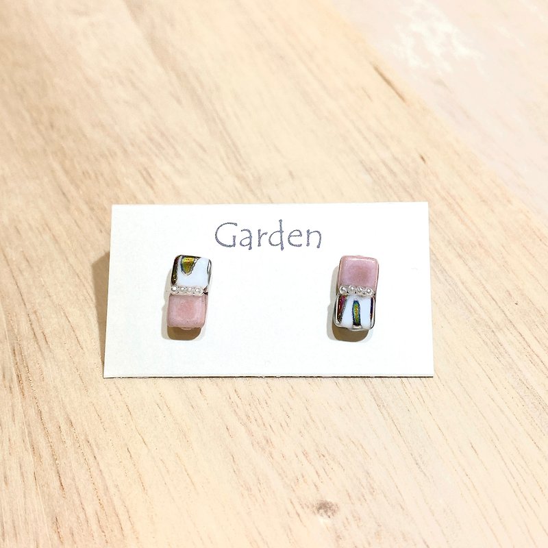candy earrings pink - 耳環/耳夾 - 玻璃 粉紅色
