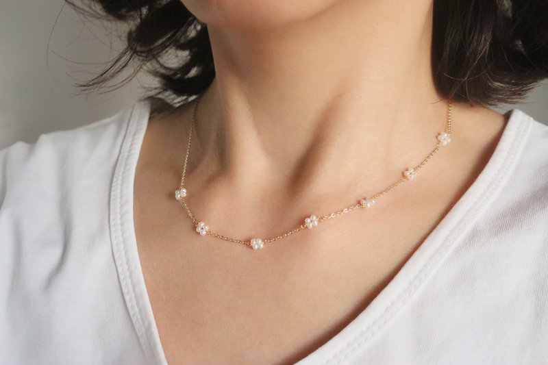 Necklace Pearl-Reunion- - Necklaces - Gemstone White