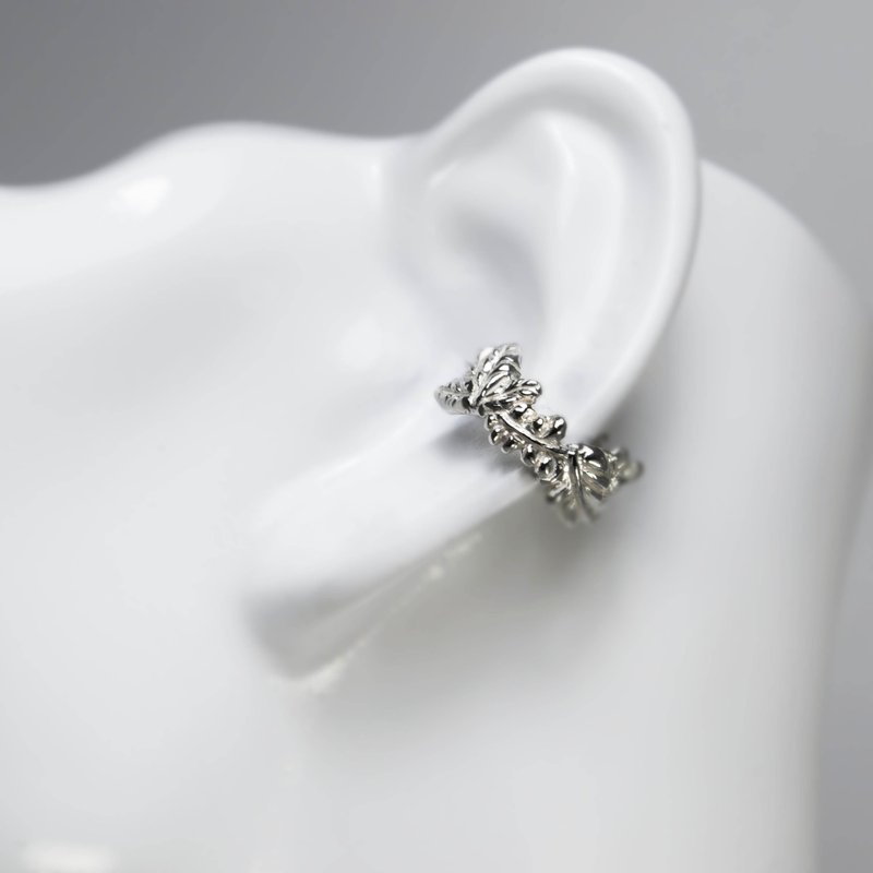 leaves ear clip series - Earrings & Clip-ons - Sterling Silver Silver