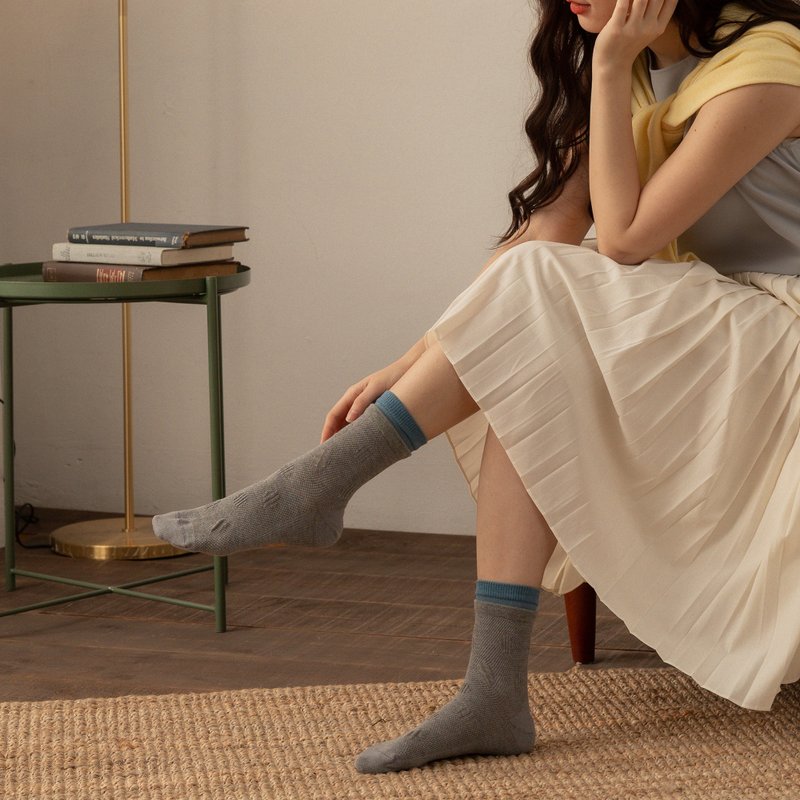 Sweater/Gray (M)-MIT Design Antibacterial Socks - ถุงเท้า - ผ้าฝ้าย/ผ้าลินิน สีเทา