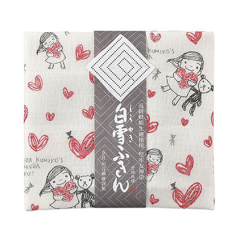 Kyo Yuzen dyed all-purpose towel/I am Yoshiko red - ผ้ารองโต๊ะ/ของตกแต่ง - ผ้าฝ้าย/ผ้าลินิน สีแดง