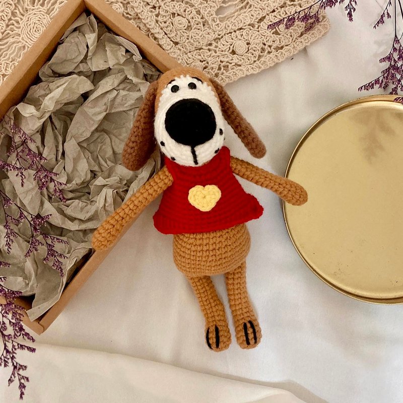 Crochet dog doll baby moon gift box - Kids' Toys - Cotton & Hemp Brown