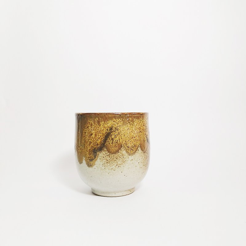 窯變釉手作陶瓷茶杯－沙黃 - 茶具/茶杯 - 陶 橘色