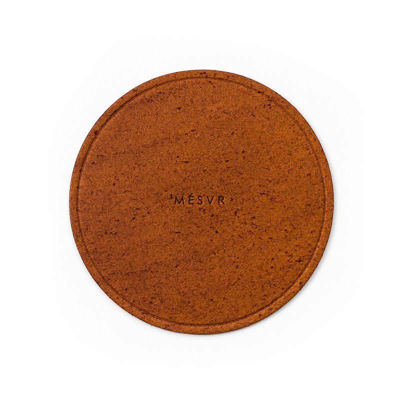 BEEF I Leather Coaster Round - Coasters - Genuine Leather Brown