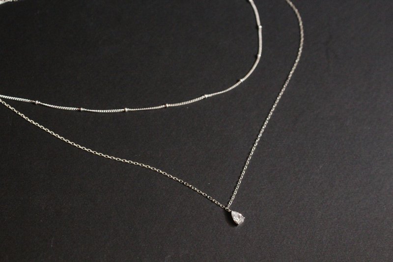 Clavicle' star Diamond Silver Necklace - สร้อยคอ - เงินแท้ สีเงิน