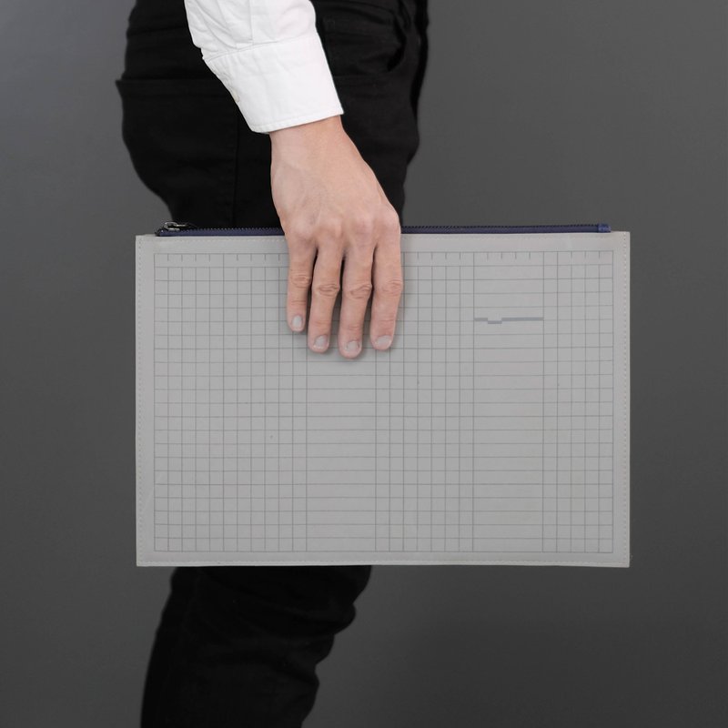HOLDER FOLDER A4 - MARBLE GRAY  #CUTTINGMAT - 公事包 - 橡膠 銀色