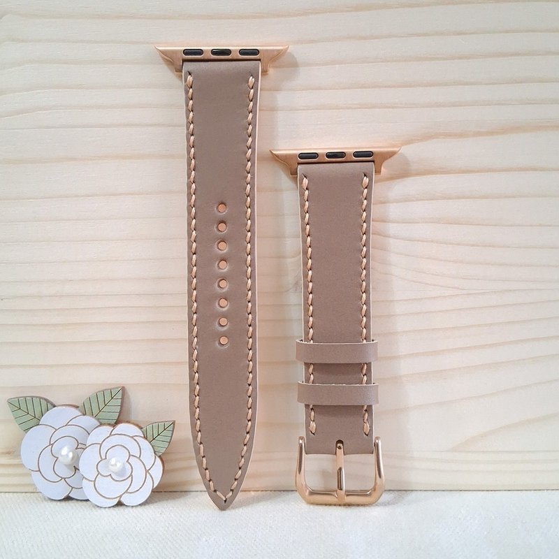 Apple Watch Leather Strap / Handcrafted / Camel - Watchbands - Genuine Leather 