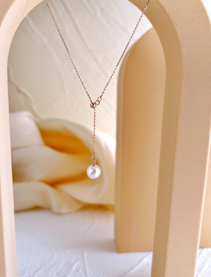 【Delicate Gift Box】Rose Gold Pearl Pendant Necklace - Venus 2.0 #Silver - สร้อยคอ - โรสโกลด์ สึชมพู