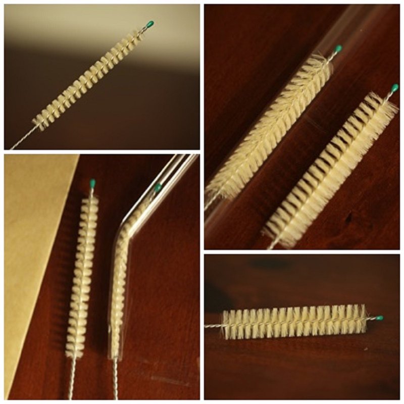 [Glass Craft Tube] Wool Brush Wool Brush Straw Brush Tube Brush Made in Taiwan Heat-resistant Cleaning Brush - Cups - Wool Gold