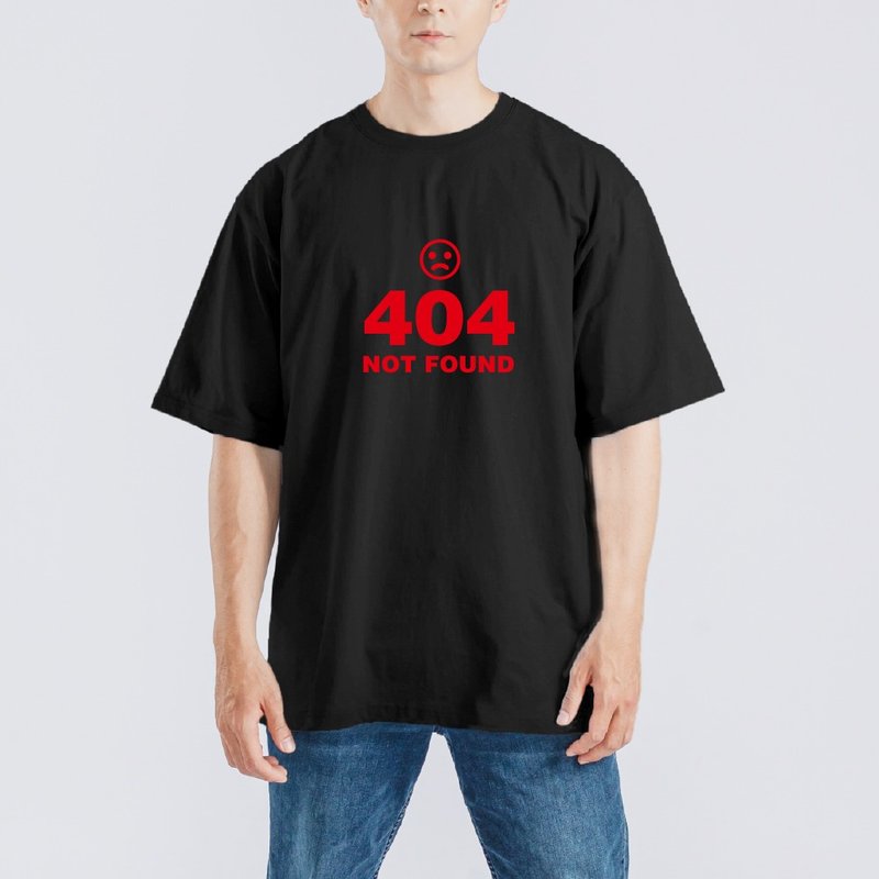 404 NOT FOUND 錯誤 衣服 落肩 寬版 T恤 純棉 吸濕排汗 涼感 黑T - 男 T 恤 - 棉．麻 多色