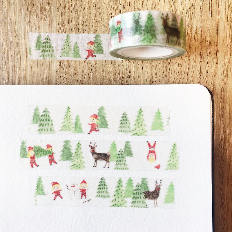 Little Christmas / Masking Tape - Washi Tape - Paper White