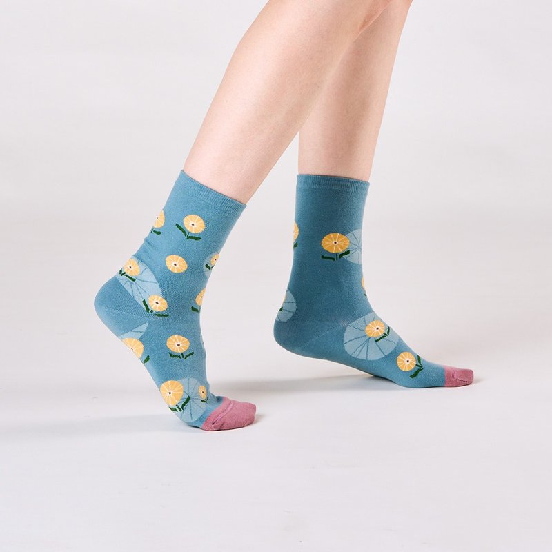 Sunflower 1:1 / gray blue / socks - Socks - Cotton & Hemp Blue