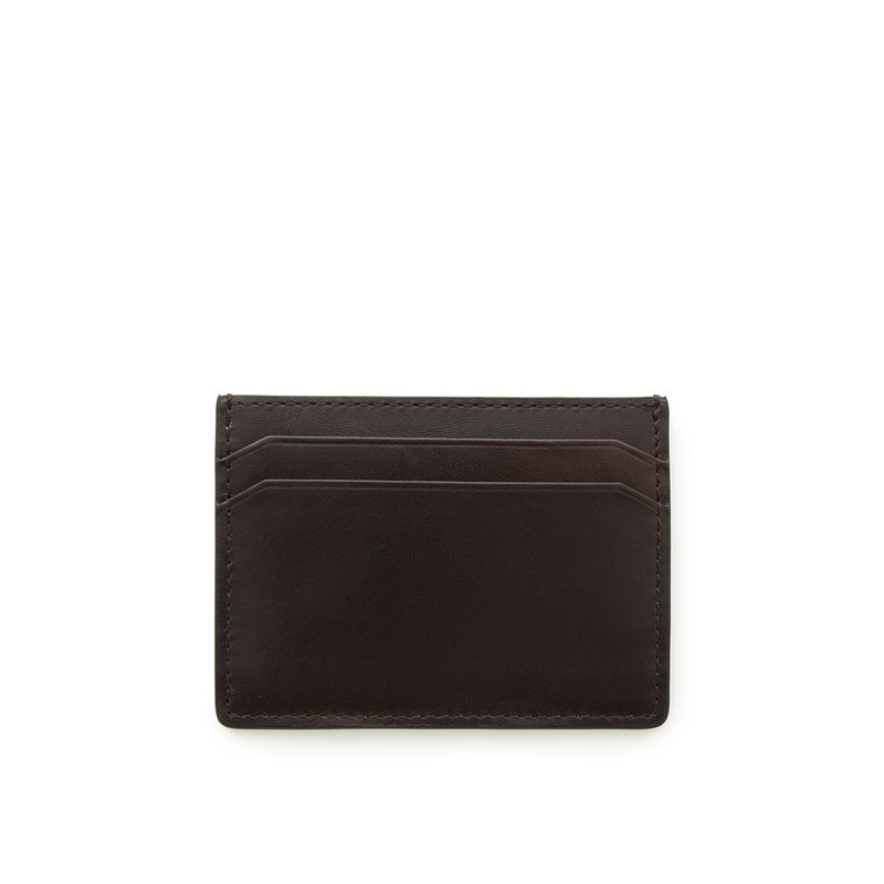 Retro leather thin card holder-retro Brown - ที่เก็บนามบัตร - หนังแท้ สีนำ้ตาล