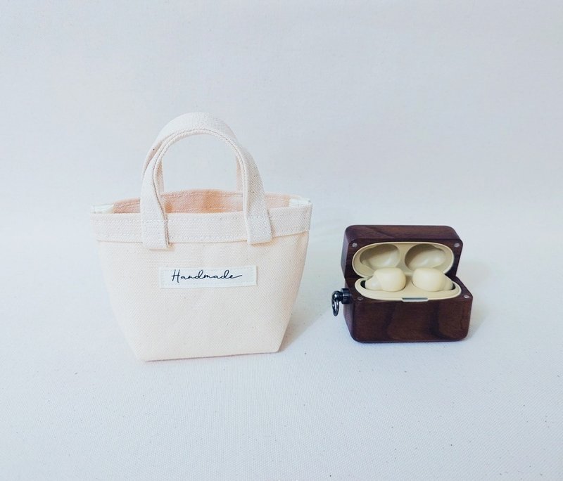 Muji style mini waste bag earphone bag cosmetic bag sundry bag - Toiletry Bags & Pouches - Cotton & Hemp White