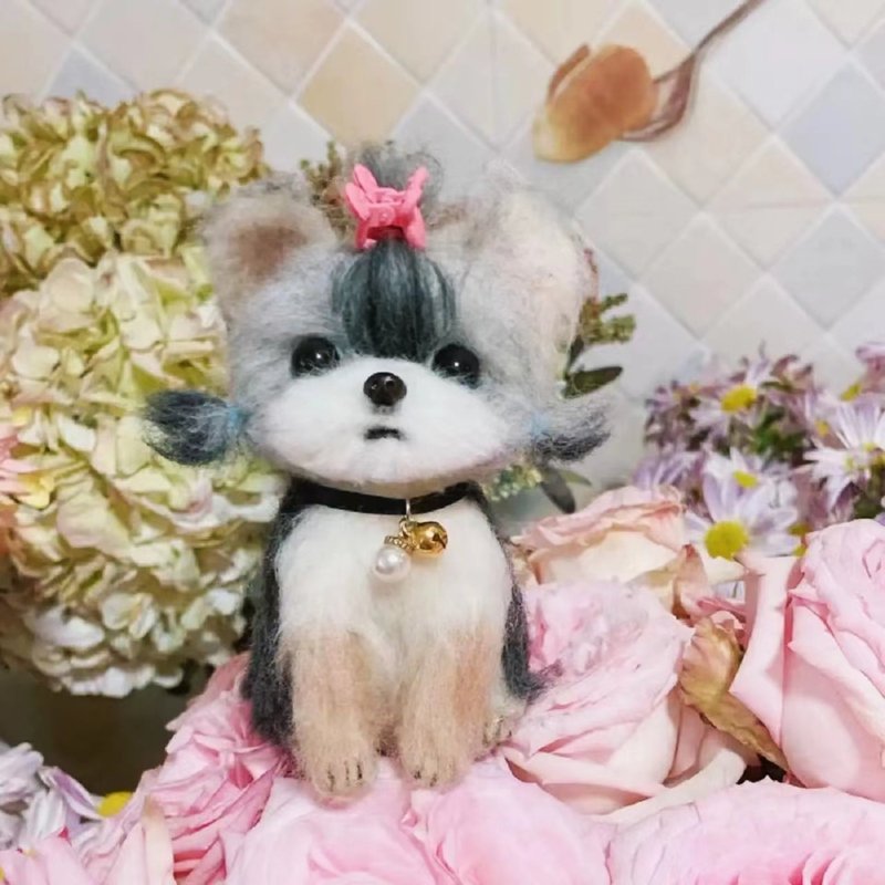 客制化逼真犬 羊毛氈 約克夏梗 寵物 娃娃 定制 狗狗猫咪  125 - 貓/狗玩具 - 羊毛 多色