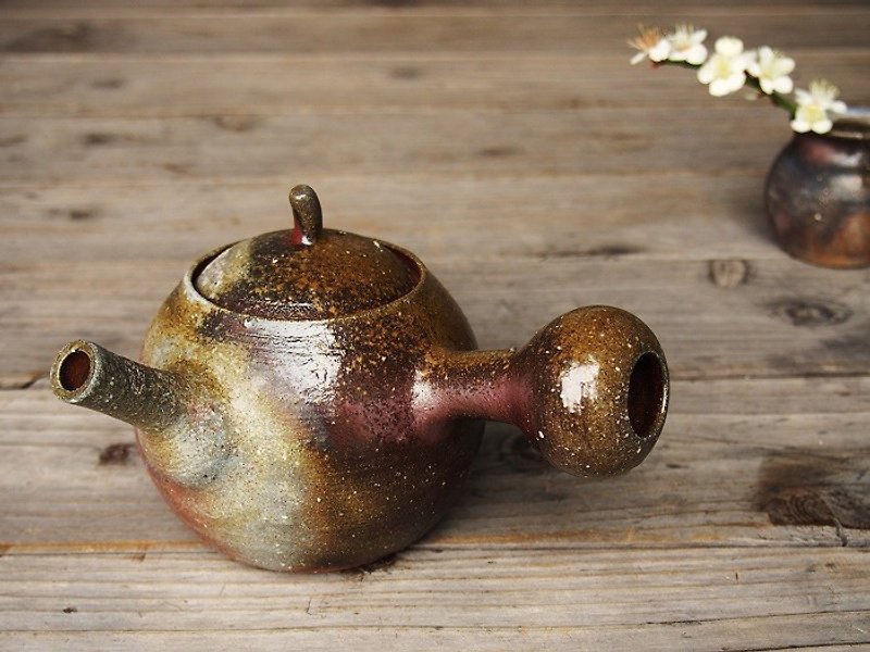 Bizen teapot _k1-024 - Teapots & Teacups - Pottery Brown