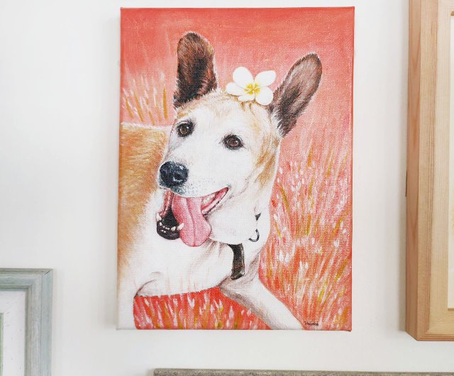 アクリルポートレート絵画 カスタマイズされたフレームレス絵画 | 手描きのアクリル| ペットの