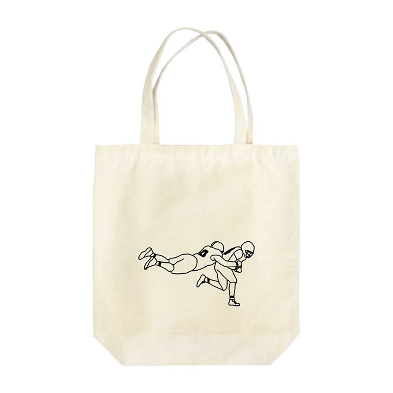 American football Tote Bag - กระเป๋าถือ - ผ้าฝ้าย/ผ้าลินิน 