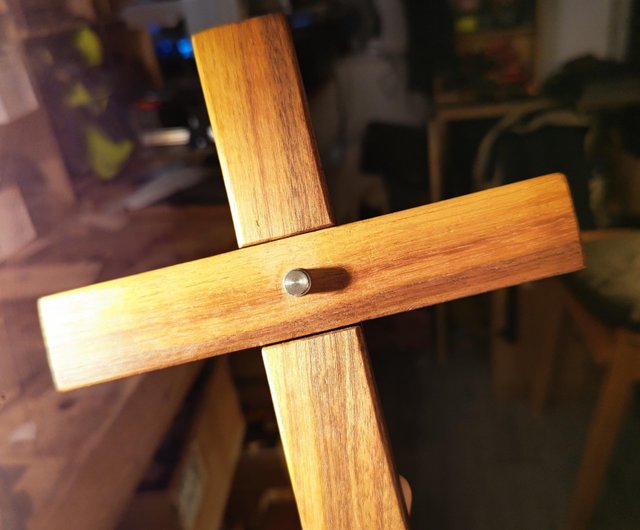 手作りの木製無垢材十字架、洗礼の贈り物 - ショップ 従木(じゅうぼく