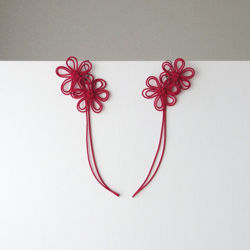 ピアス　かげ、とり、ゆれ・舞 - ピアス・イヤリング - 金属 レッド