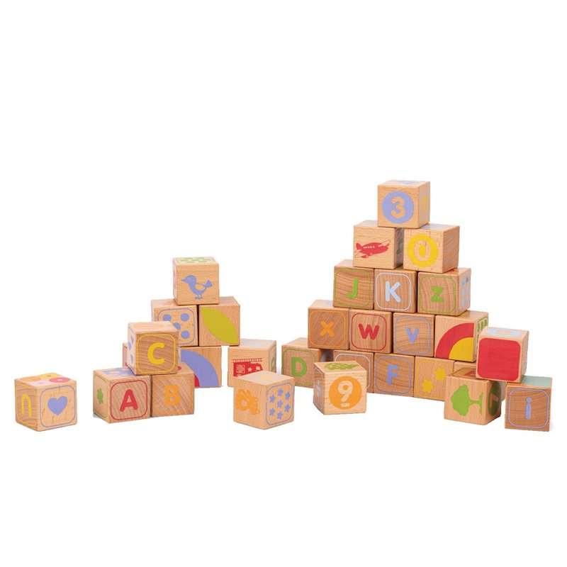 [Netherlands New Classic Toys] Nordic ABC Letter Cognitive Stacking Building Blocks-10818 - ของเล่นเด็ก - ไม้ 