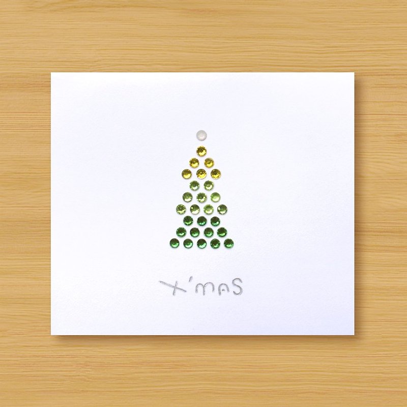 手工貼鑽卡片 _ 聖誕樹_A ... 聖誕卡、聖誕節 - 卡片/明信片 - 紙 綠色