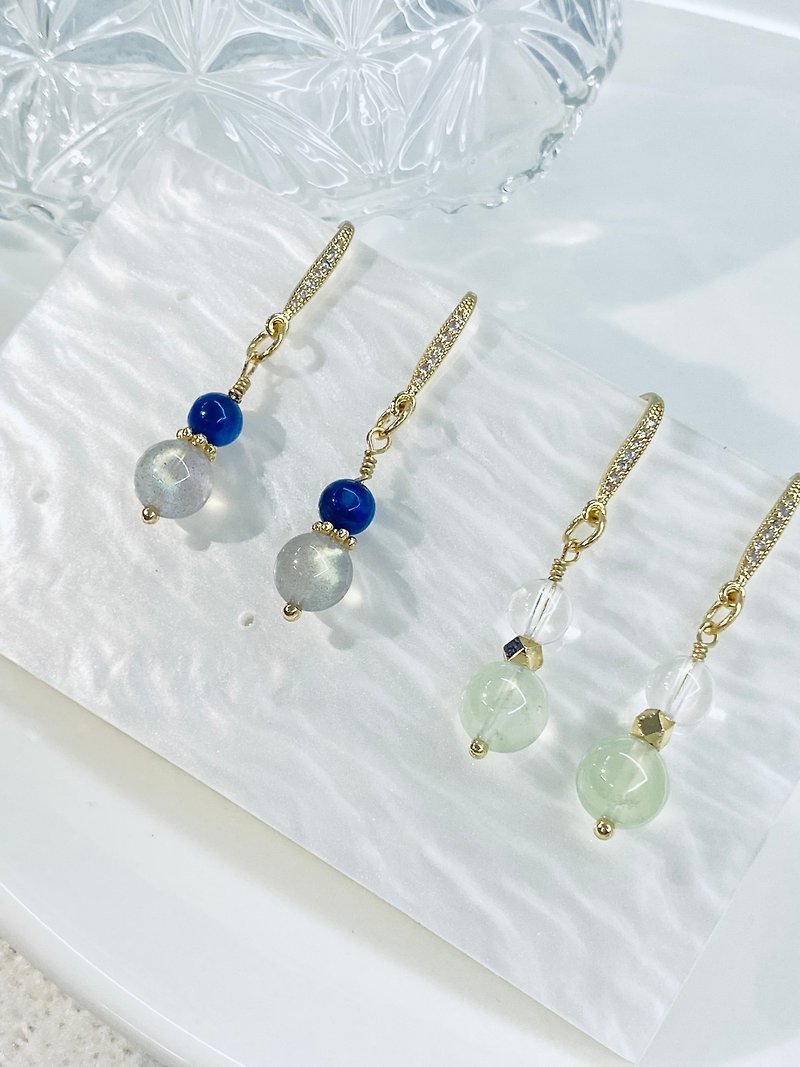 Free Design Collection Crystal 14KGF Earrings - ต่างหู - คริสตัล หลากหลายสี