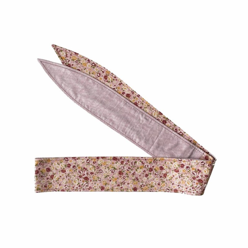 Japanese Patchwork - Self-Binding Handmade Hairband - Headbands - Cotton & Hemp Pink