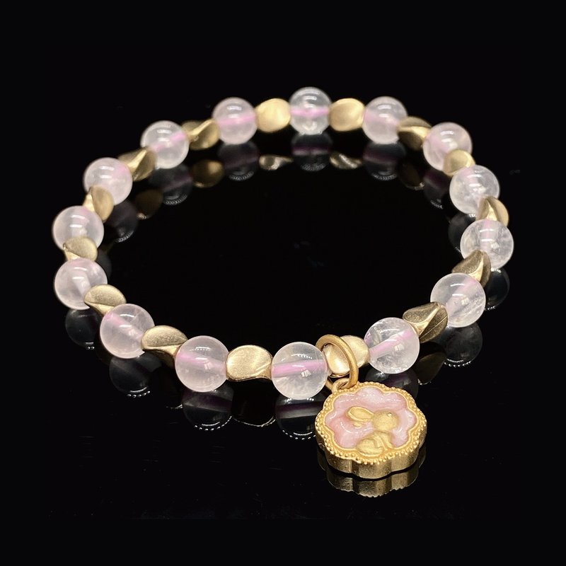 【Cherry Blossom Moon】Rose Quartz Lovely Bracelet - สร้อยข้อมือ - คริสตัล 