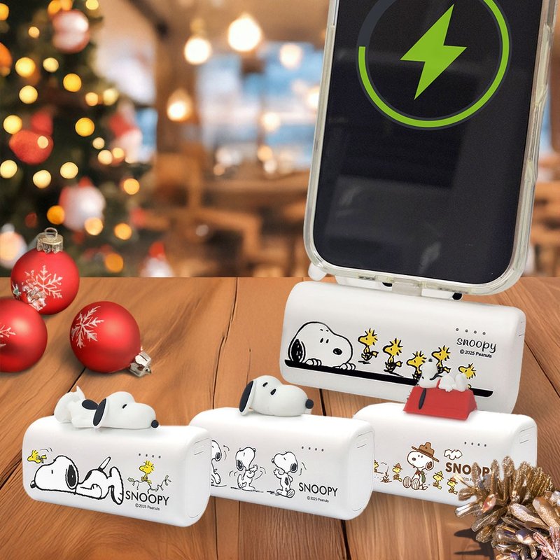 【史努比】立體大頭公仔 Type-C 直插式口袋行動電源 5000mah - 行動電源/充電線 - 其他材質 