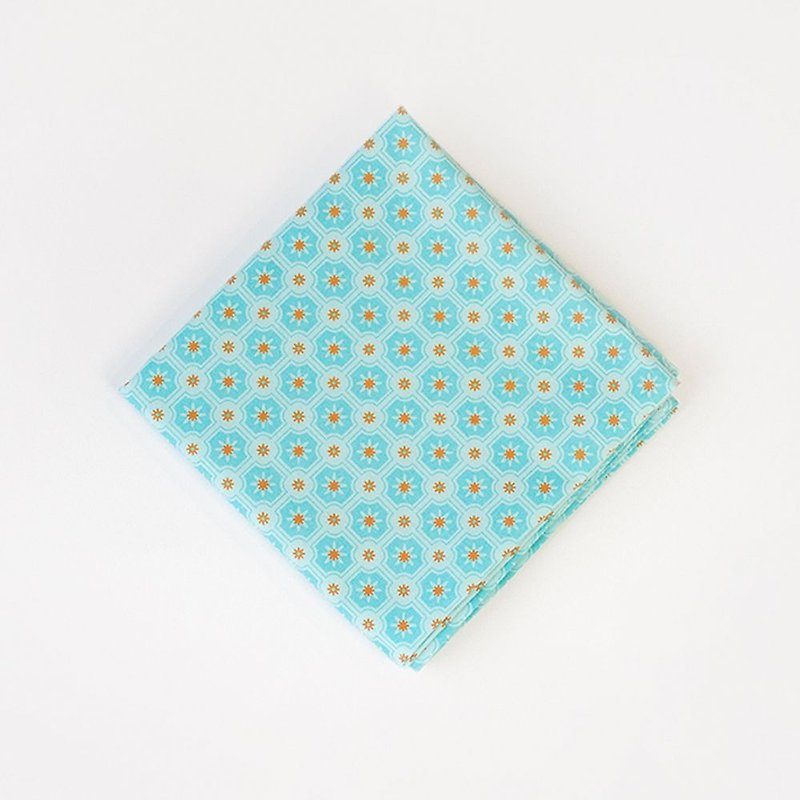 Furoshiki Wrapping Cloth - 70x70 / Old Ceramic Tile No.2 / Soda Green - Knitting, Embroidery, Felted Wool & Sewing - Cotton & Hemp 