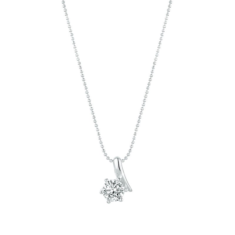 【Gift box】Silver CZ Diamond Pendant & Necklace - 項鍊 - 純銀 銀色